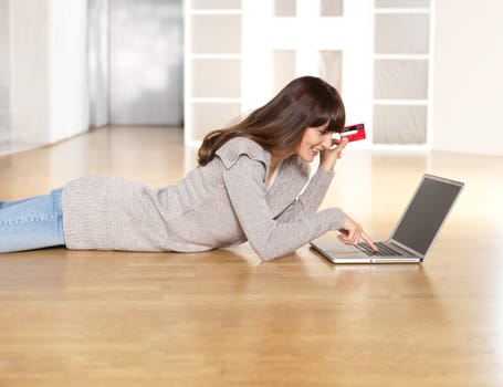 Woman shopping online
