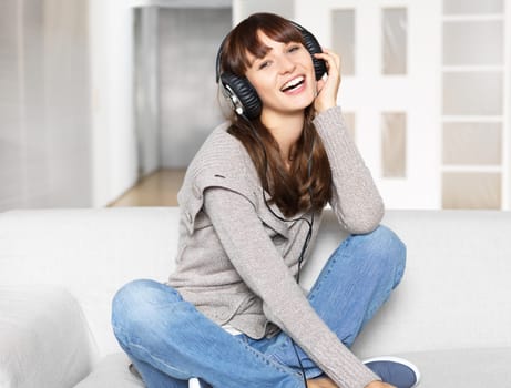 Young woman listening to music