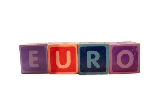 toy letters that euro buy against a white background with clipping path