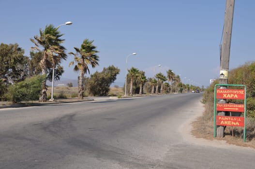 KOS - AUGUST 23 2010: main road near beaches on August 23, 2010 in Kos, GREECE