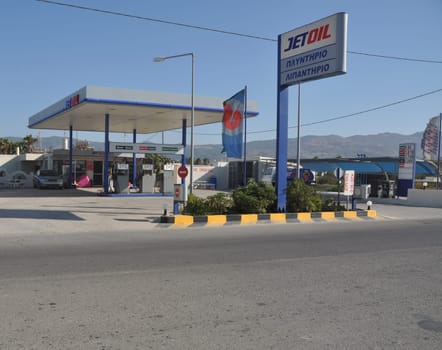 KOS - AUGUST 28 2010: world petrol crisis, Jet Oil gas station on August 28, 2010 in Kos, GREECE