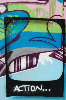 urban art on abandoned city places
