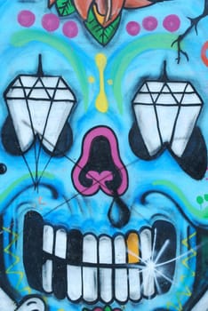 urban art on abandoned city places