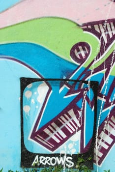 urban art on abandoned city places