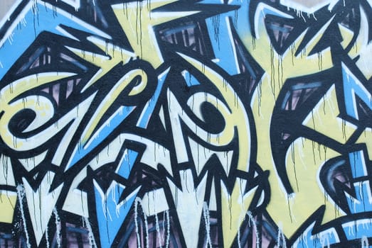 urban art on abandoned city places