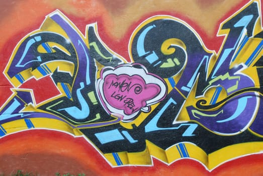 urban art on abandoned city places