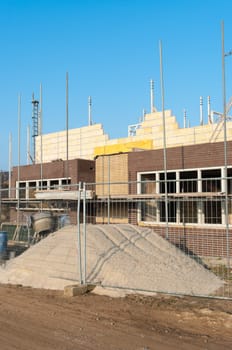 houses being build on a construction site