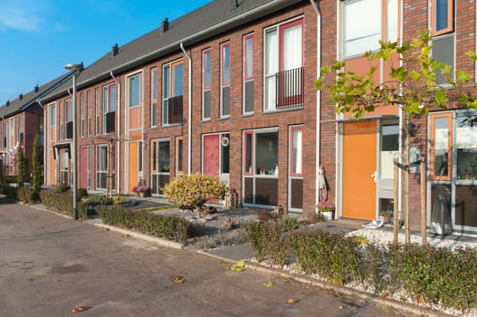 a row of new terraced houses in the Netherlands