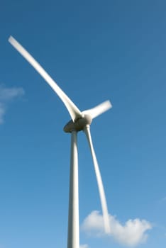 wind turbine on the move in Port Isaac in Cornwall