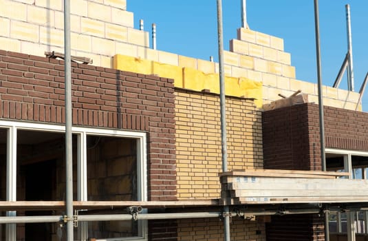 houses being build on a construction site