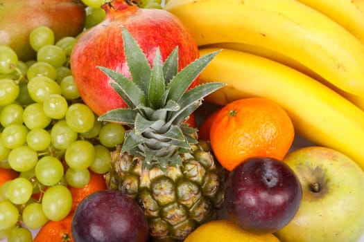 Still-life with fresh appetizing fruits. Close up.