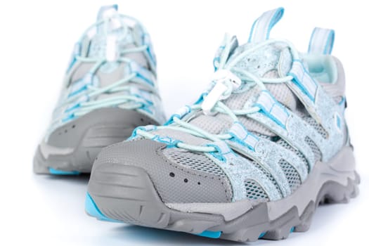 A pair of jogging shoes on a white background