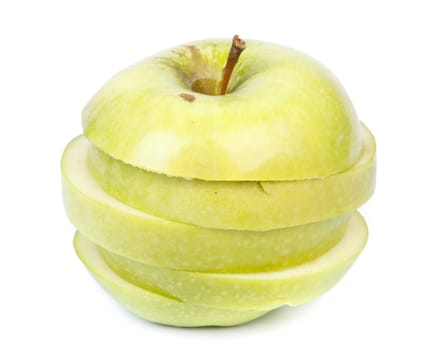Fresh sliced apple on a white background. Close up.