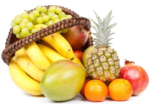 Still-life with fresh appetizing fruits. Close up.