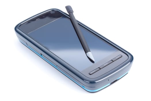 Modern mobile phone on a white background