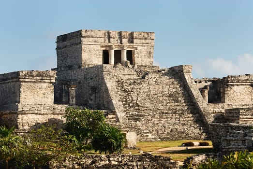 Photo of the Mayan ruins in Tulum Mexico.