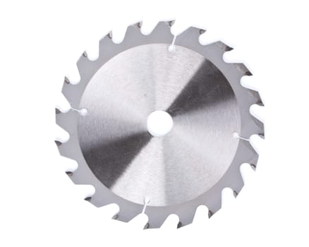 Circular saw blade on a white background