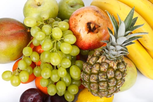 Still-life with fresh appetizing fruits. Close up.
