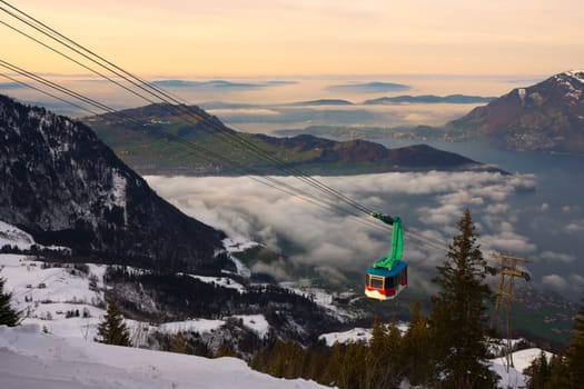 Klewenalp Railway above the Sea of Clouds