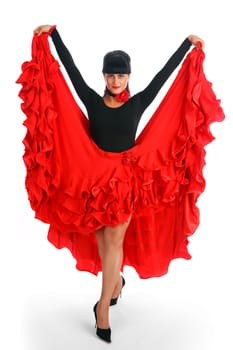 Beautiful flamenco dancer.  Dancing contest.