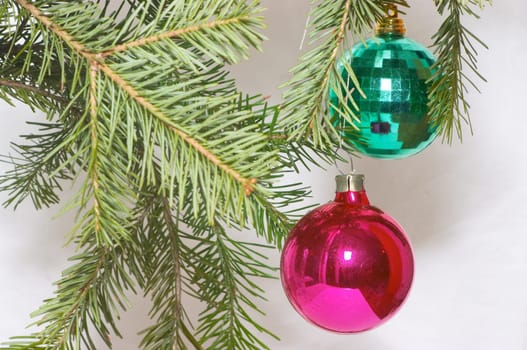 Red and green christmas balls