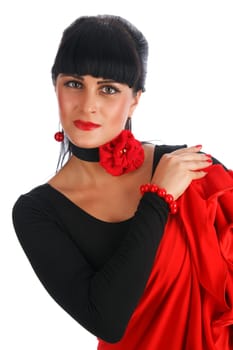 Beautiful flamenco dancer.  Dancing contest.
