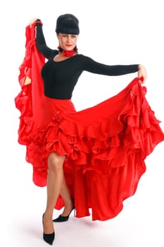 Beautiful flamenco dancer.  Dancing contest.