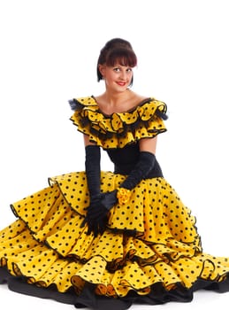 Beautiful flamenco dancer.  Dancing contest.