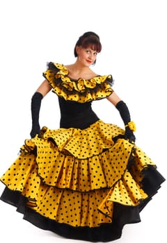 Beautiful flamenco dancer.  Dancing contest.