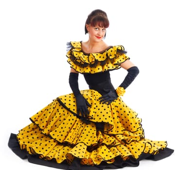 Beautiful flamenco dancer.  Dancing contest.
