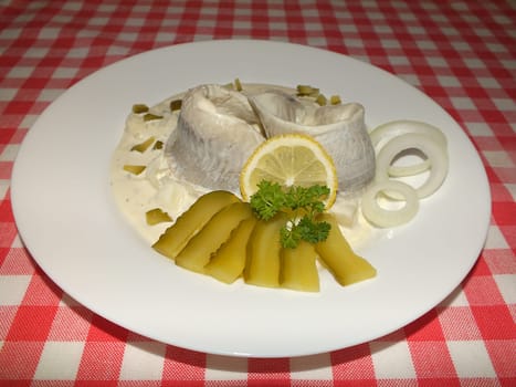 Herring fillet with cream sauce