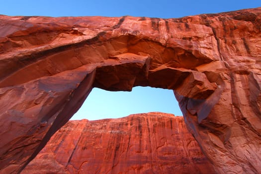 View of Pine Tree Arch in Arches National Park of Utah.