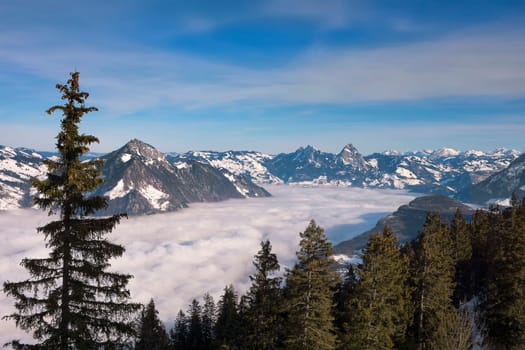 Peaks above the sea of clouds