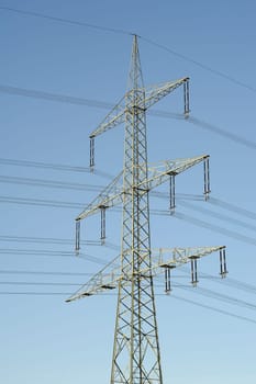 A high-voltage pylon in Germany