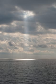 beam of light through the clouds in Portofino