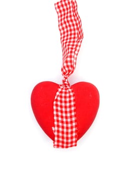 Ceramic vintage decorate heart isolated on white background and copy-space