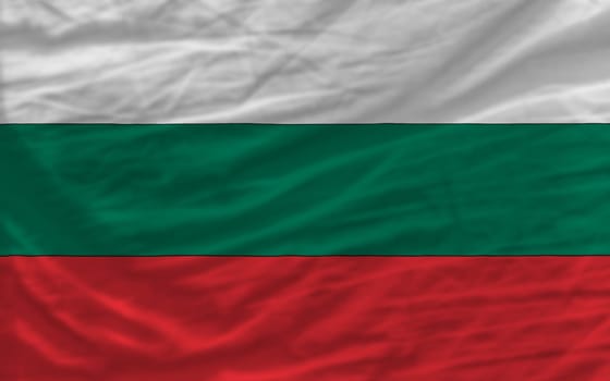 complete national flag of bulgaria covers whole frame, waved, crunched and very natural looking. It is perfect for background