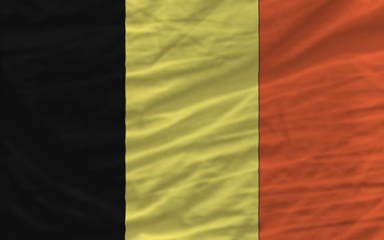 complete national flag of belgium covers whole frame, waved, crunched and very natural looking. It is perfect for background
