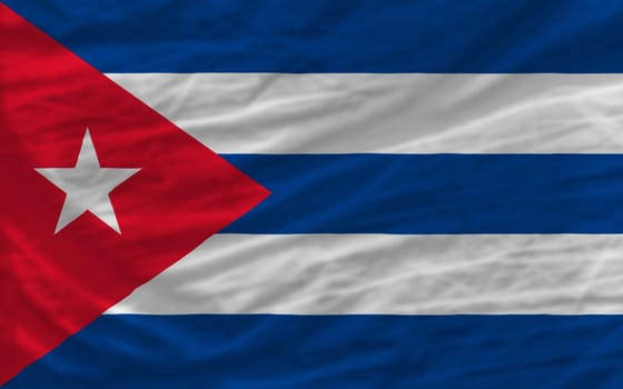 complete national flag of cuba covers whole frame, waved, crunched and very natural looking. It is perfect for background