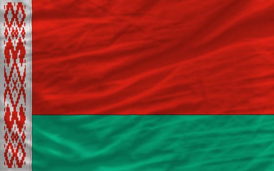 complete national flag of belarus covers whole frame, waved, crunched and very natural looking. It is perfect for background