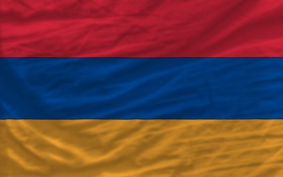 complete national flag of armenia covers whole frame, waved, crunched and very natural looking. It is perfect for background