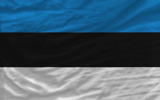 complete national flag of estonia covers whole frame, waved, crunched and very natural looking. It is perfect for background