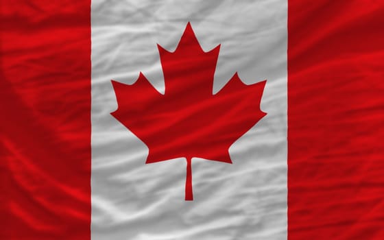 complete national flag of canada covers whole frame, waved, crunched and very natural looking. It is perfect for background