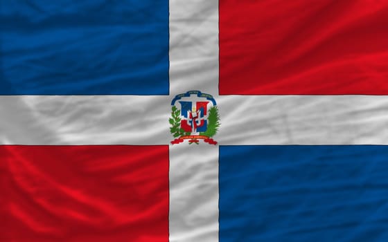 complete national flag of dominican covers whole frame, waved, crunched and very natural looking. It is perfect for background