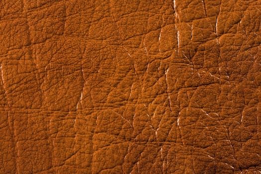 Natural qualitative brown leather texture. Close up.