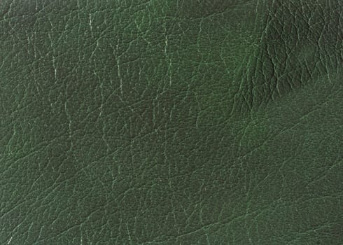 Natural qualitative green leather texture. Close up.