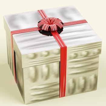 Silver Gift Box As Birthday Present For Women