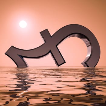 Pound Sinking And Sunset Showing Depression Recession And Economic Downturns
