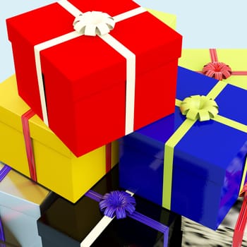 Multicolored Giftboxes   As Presents For Family Or Friends