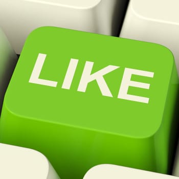 Like Computer Key In Green Showing Approval And Being Fans